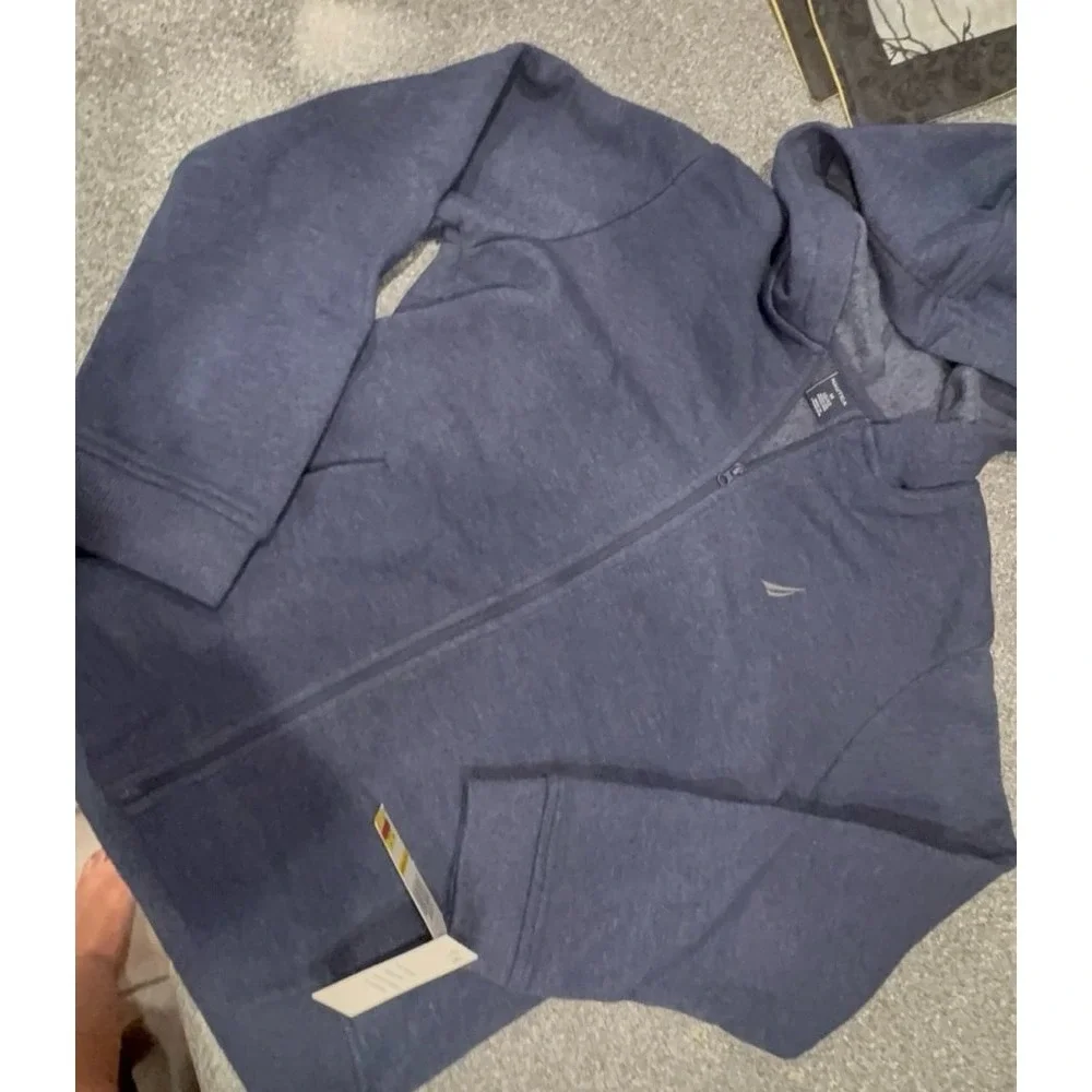 NEW boys kids size 10/12 Nautica zip up hoodie sweatshirt. Color: heathered navy